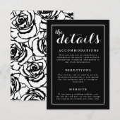 クラシックエレガントブラック&ホワイト結婚ズ エンクロージャーカード (正面/裏面)