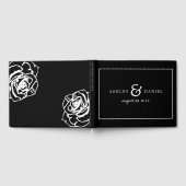 クラシックエレガントブラック&ホワイト結婚ズ ゲストブック (全面)