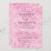 クラシックエレガントブロッサム結婚ピンク 招待状 (正面/裏面)
