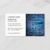 クラシックエレガントホワイトブルー回路コンピュータの修復 名刺 (正面)
