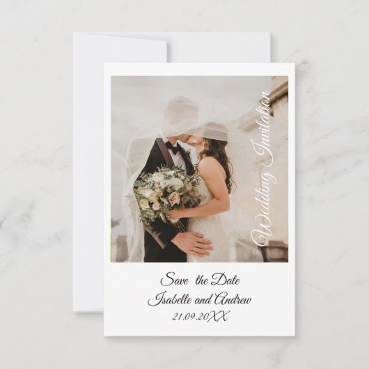 クラシックエレガントミニマシンプルモダン結婚リスト サンキューカード (正面)