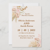 クラシックエレガントモダンミニマルフローラ結婚ズ 招待状 (正面)