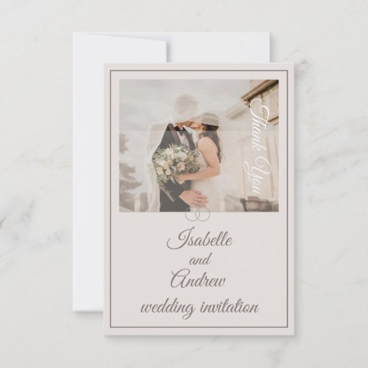 クラシックエレガントモダンミニマルミニマ結婚リスト 招待状 (正面)