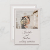 クラシックエレガントモダンミニマルミニマ結婚リスト 招待状 (正面/裏面)