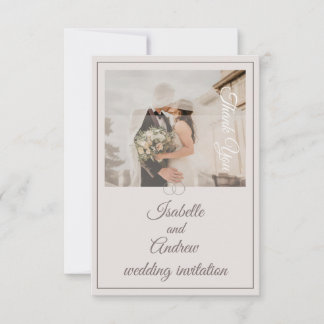 クラシックエレガントモダンミニマルミニマ結婚リスト 招待状