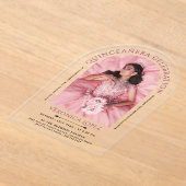 クラシックエレガントモダン女の子パープル15th Bday写真 アクリル招待状 (レイダウン)