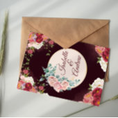 クラシックエレガントモダン結婚フローラシンプル写真 招待状