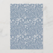 クラシックエレガントラインアートフローラダスティブルー結婚ズ エンクロージャーカード (裏面)