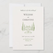 クラシックエレガントラグジュアシンプル結婚 招待状 (正面)