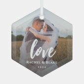 クラシックエレガントラブフォト ガラスオーナメント (正面)