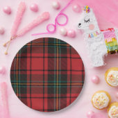 クラシックエレガントレッドタータンチェッククリスマス ペーパープレート (パーティー)