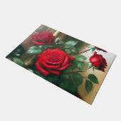 クラシックエレガントレッドローゼスアート ドアマット (アングル)