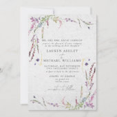 クラシックエレガントワイルドフラワー水色フォーマル 招待状 (正面)