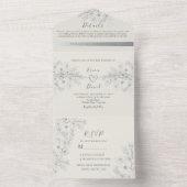 クラシックエレガントヴィンテージ結婚フローラ オールインワン招待状 (内側)