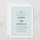 クラシックエレガント伝統的青航海の結婚s 招待状 (正面)