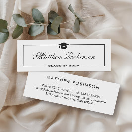 クラシックエレガント卒業生挿入カード スキニー名刺