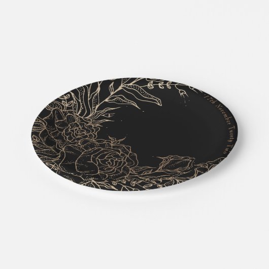 クラシックエレガント及びモダン金ゴールドエレガントリース ペーパープレート (アングル)