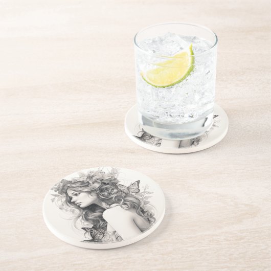 クラシックエレガント台本のリハ結婚ーサルディナー コースター (側面)