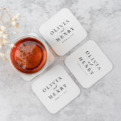 クラシックエレガント台本のリハ結婚ーサルディナー スクエアペーパーコースター