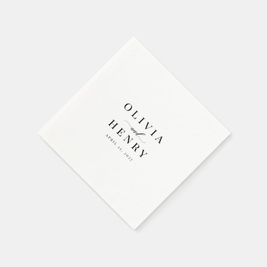 クラシックエレガント台本のリハ結婚ーサルディナー スタンダードカクテルナプキン (角)