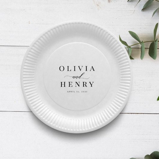 クラシックエレガント台本のリハ結婚ーサルディナー ペーパープレート