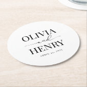 クラシックエレガント台本のリハ結婚ーサルディナー ラウンドペーパーコースター (アングル)