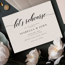 クラシックエレガント台本のリハ結婚ーサルディナー 招待状