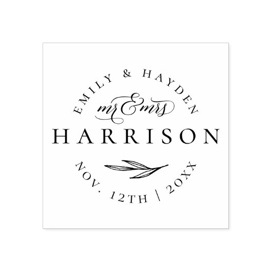 クラシックエレガント台本の氏の日結婚付 ラバースタンプ (インプリント)