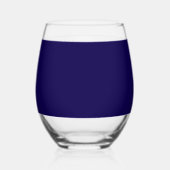 クラシックエレガント名カスタマイズ(青と白) ステムなしワイングラス (裏面)