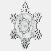 クラシックエレガント大理石OM スノーフレークピューターオーナメント (右)