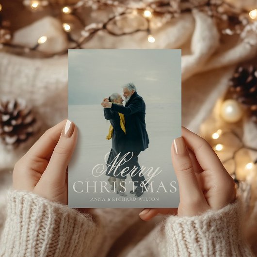 クラシックエレガント夫婦写真クリスマスカード シーズンカード