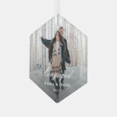 クラシックエレガント婚約 ガラスオーナメント (正面左)