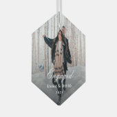 クラシックエレガント婚約 ガラスオーナメント (正面右)