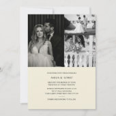 クラシックエレガント対フォト結婚式招待状 招待状 (正面)