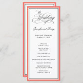 クラシックエレガント書結婚の珊瑚 プログラム (正面/裏面)