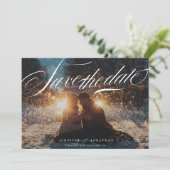 クラシックエレガント書道QRコード写真 セーブザデート (スタンド正面)