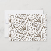 クラシックエレガント植物学濃いトープの食事オプション 出欠カード (裏面)