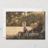 クラシックエレガント白メリーのクリスマス写真 シーズンカード (正面)