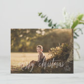 クラシックエレガント白メリーのクリスマス写真 シーズンカード (スタンド正面)