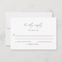 クラシックエレガント白黒の返信結婚カード 招待状