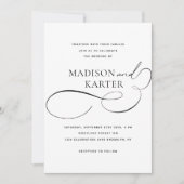 クラシックエレガント白黒インフィニティ結婚アンドズ 招待状 (正面)