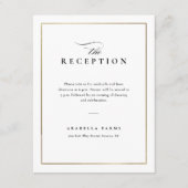 クラシックエレガント白黒ウェディングレセプション エンクロージャーカード (正面)
