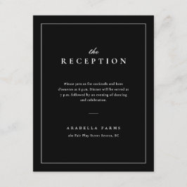 クラシックエレガント白黒ウェディングレセプション エンクロージャーカード