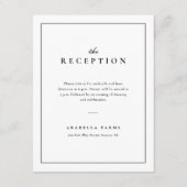 クラシックエレガント白黒ウェディングレセプション エンクロージャーカード (正面)