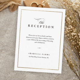 クラシックエレガント白黒ウェディングレセプション エンクロージャーカード