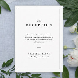 クラシックエレガント白黒ウェディングレセプション エンクロージャーカード