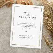 クラシックエレガント白黒ウェディングレセプション エンクロージャーカード