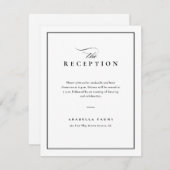 クラシックエレガント白黒ウェディングレセプション エンクロージャーカード (正面/裏面)