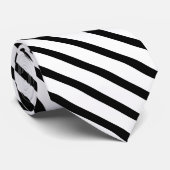 クラシックエレガント白黒ストライプ無地の色 ネクタイ (ロール)