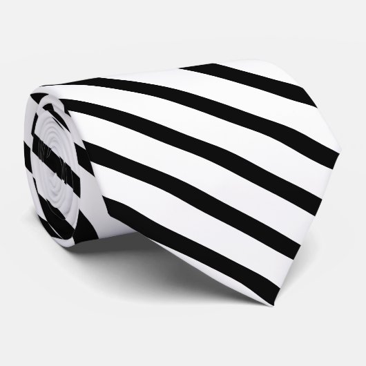 クラシックエレガント白黒ストライプ無地の色 ネクタイ (ロール)